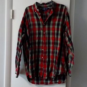 Ralph Lauren Polo Men's plaid Blake Oxford shirt red green Size L